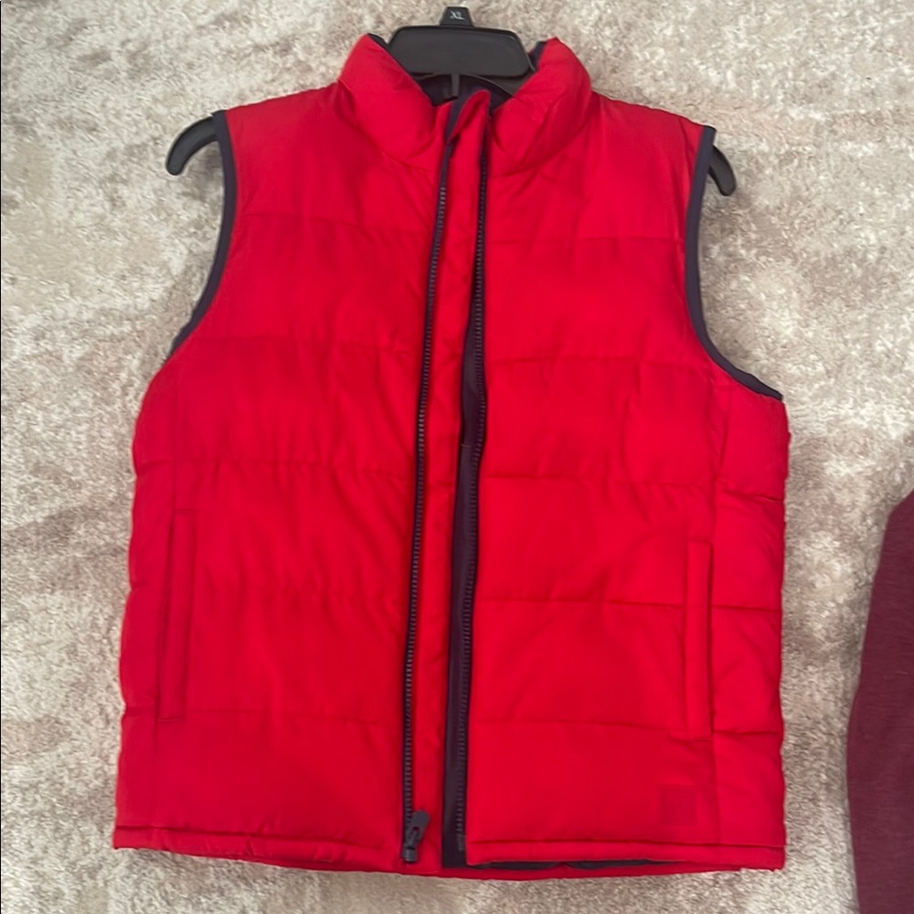 GAP Red Puffer Vest with High Collar